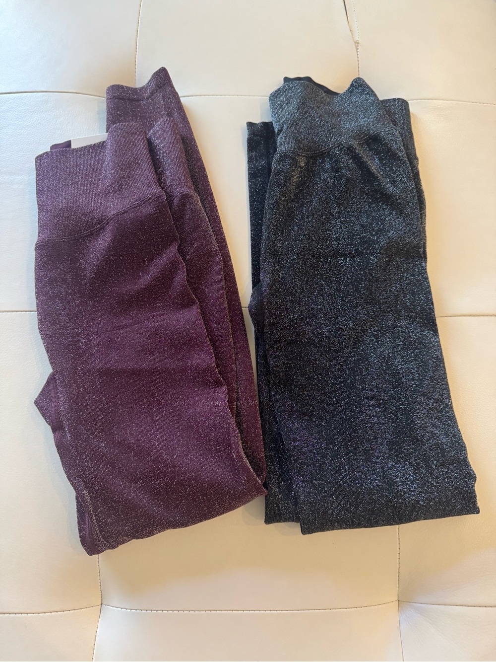 PINK Victoria's Secret Sparkle Leggings in Purple and Black - Picture 3 of 3
